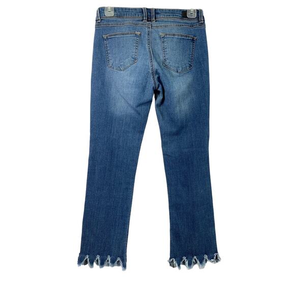 Black Label C' Est Toi Jeans Womens Size 27 Raw Hem Destroyed Denim Patches - Picture 2 of 11